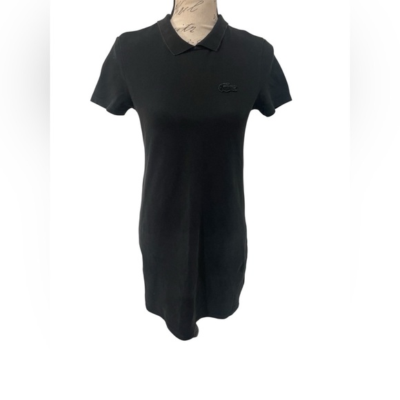 Lacoste Dresses & Skirts - Lacoste L!VE Polo Collar Black Mini Dress 96 % Cotton 4% Elastane SZ 36/S EUC